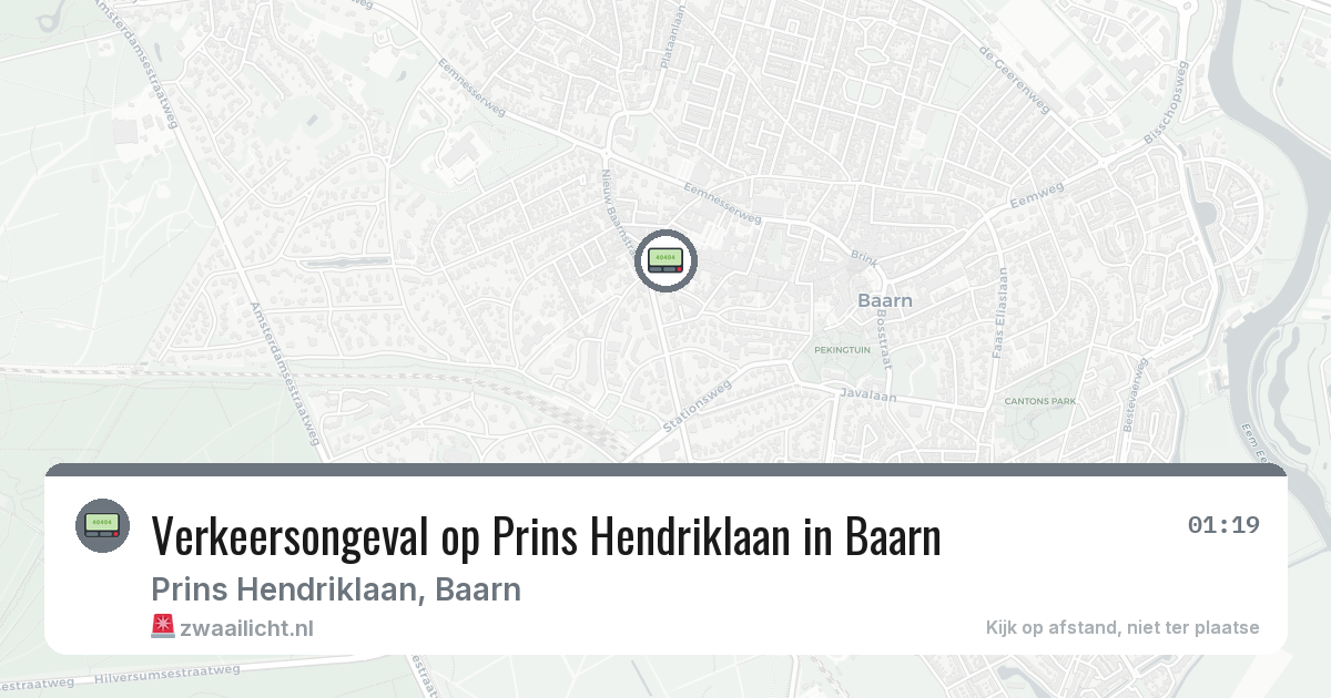 Verkeersongeval op Prins Hendriklaan in Baarn — 31 jan 2026