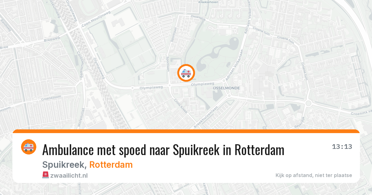 Ambulance met spoed naar Spuikreek in Rotterdam — 20 apr 2026