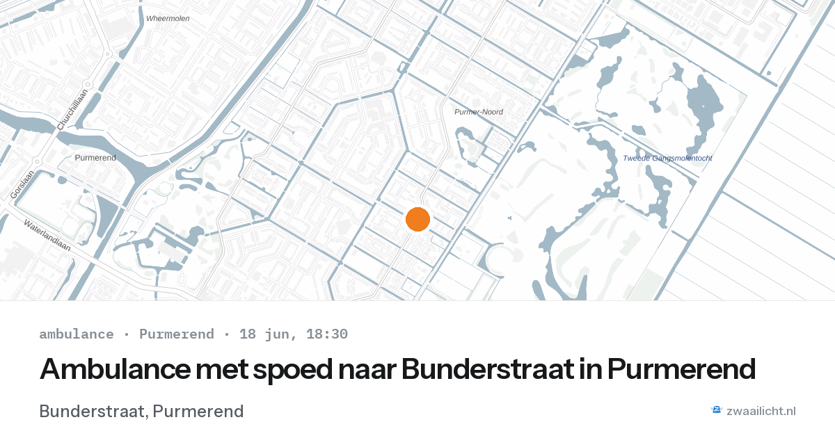 Ambulance met spoed naar Bunderstraat in Purmerend — 18 jun 2026