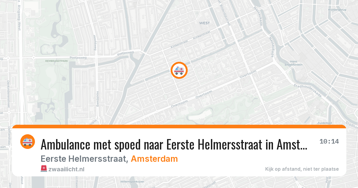 Ambulance met spoed naar Eerste Helmersstraat in Amsterdam — 3 mei 2026