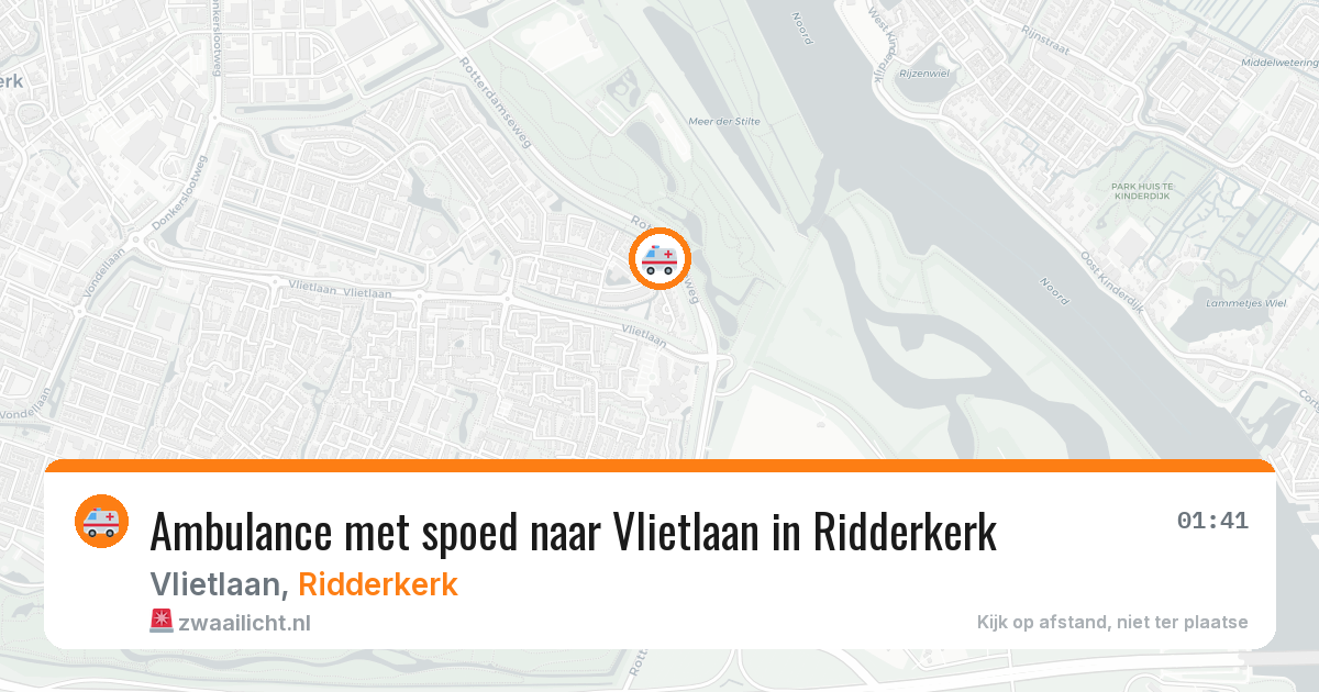 Ambulance met spoed naar Vlietlaan in Ridderkerk — 12 apr 2026