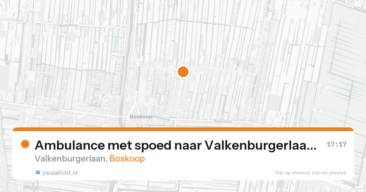 Ambulance met spoed naar Valkenburgerlaan in Boskoop — 24 aug 2026
