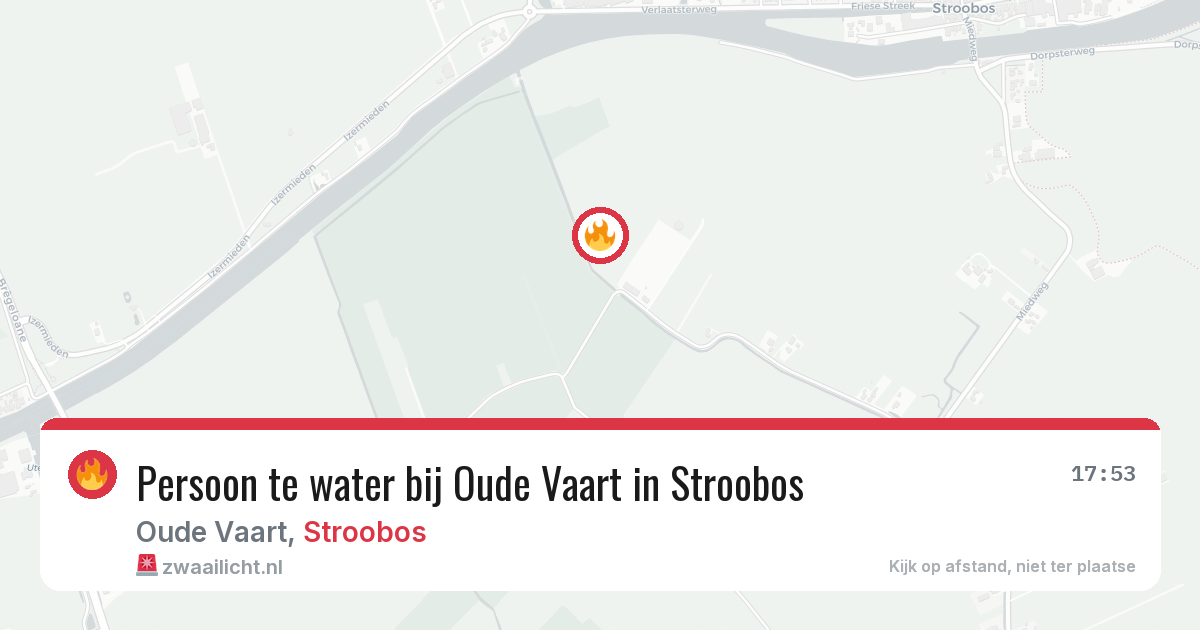 Persoon te water bij Oude Vaart in Stroobos — 10 mrt 2026