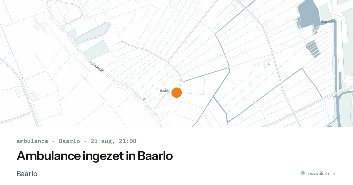 Ambulance ingezet in Baarlo — 25 aug 2026