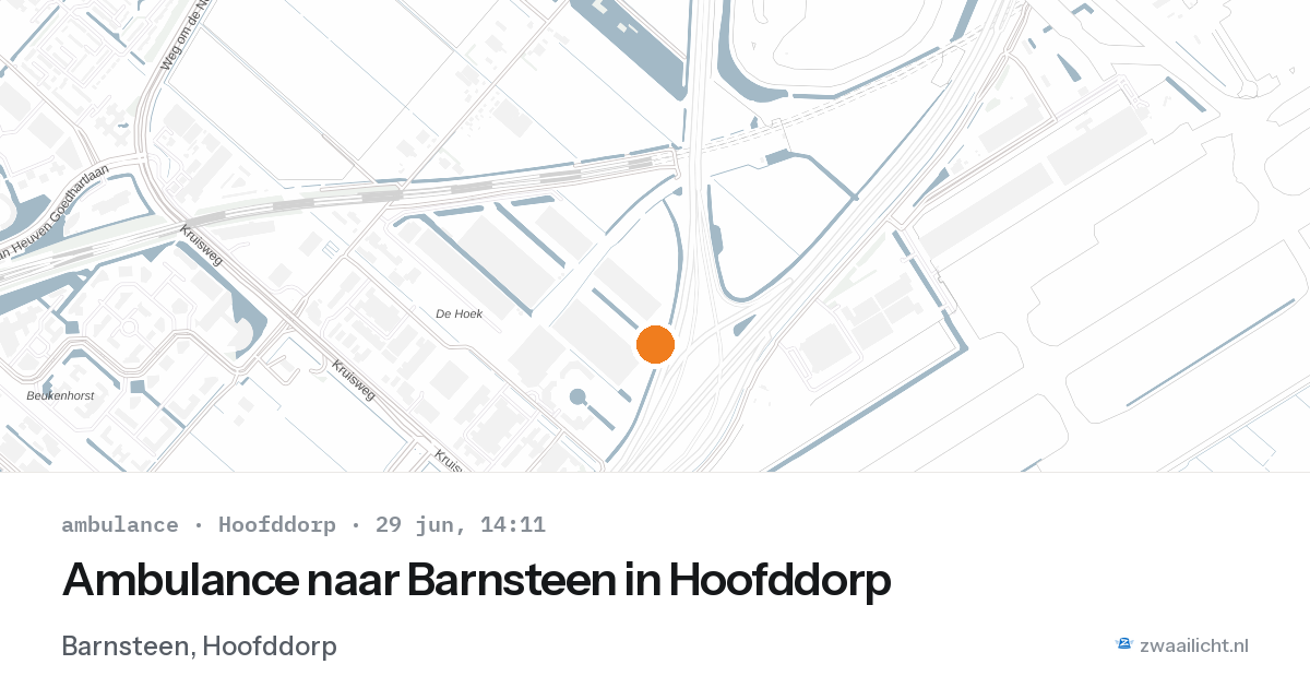 Ambulance naar Barnsteen in Hoofddorp — 29 jun 2026