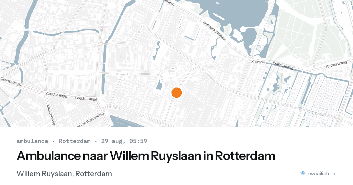 Ambulance naar Willem Ruyslaan in Rotterdam — 29 aug 2026