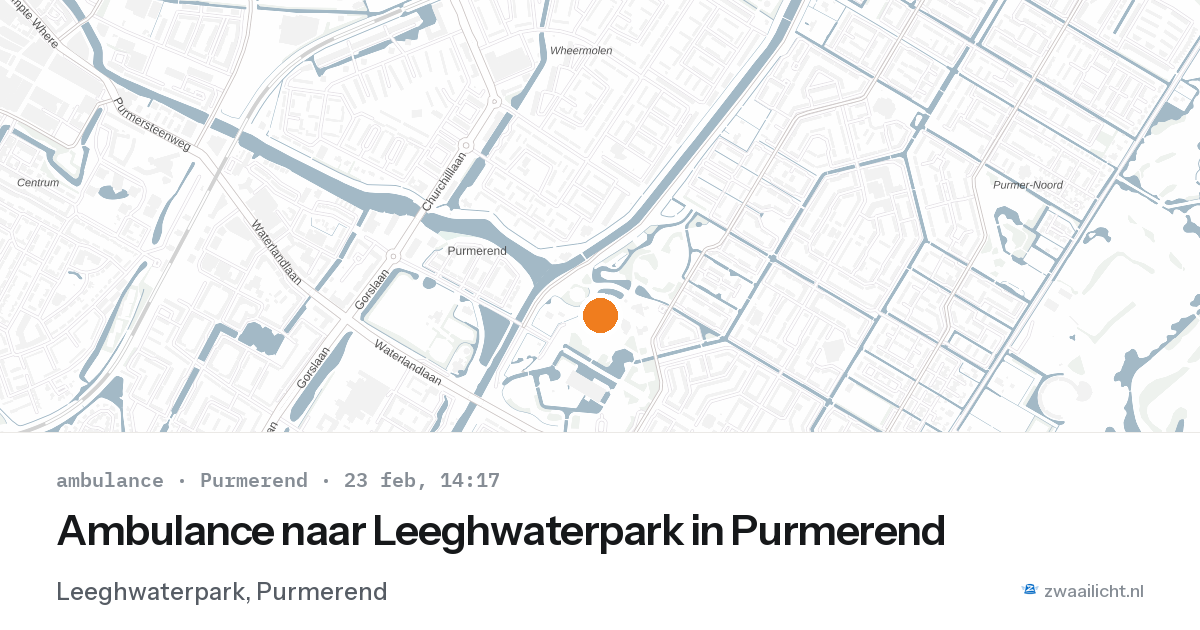 Ambulance naar Leeghwaterpark in Purmerend — 23 feb 2026