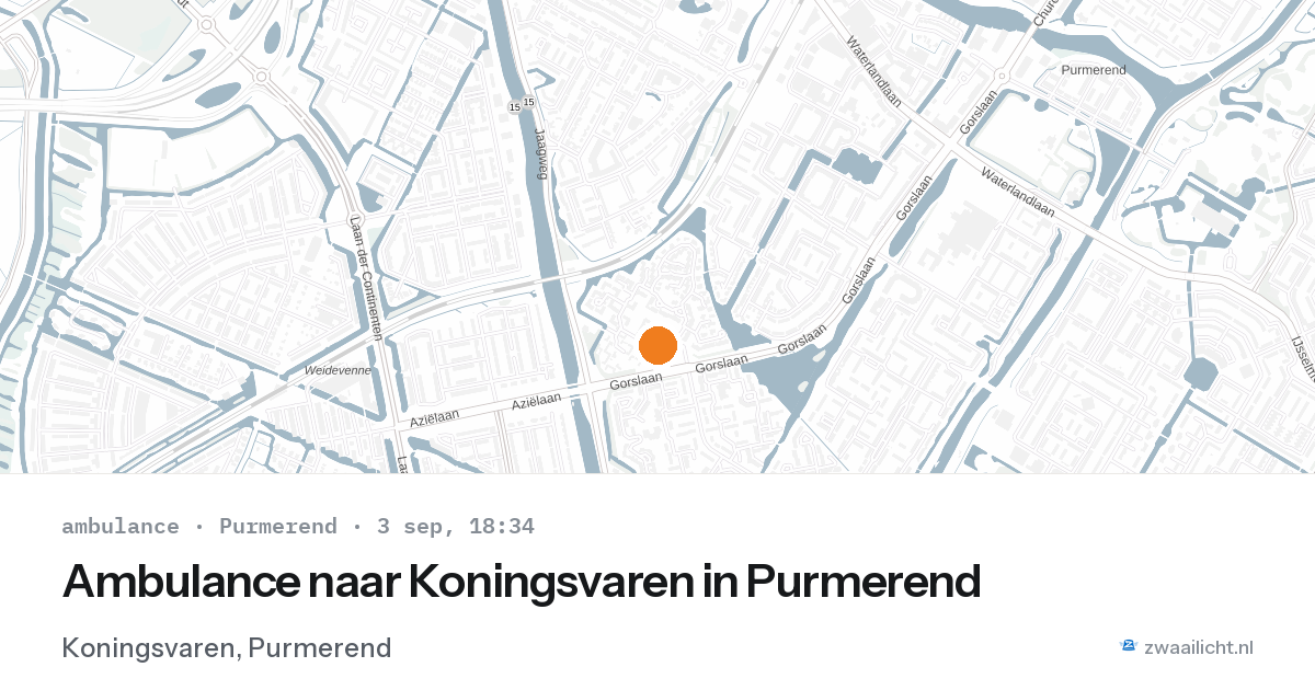 Ambulance naar Koningsvaren in Purmerend — 3 sep 2026