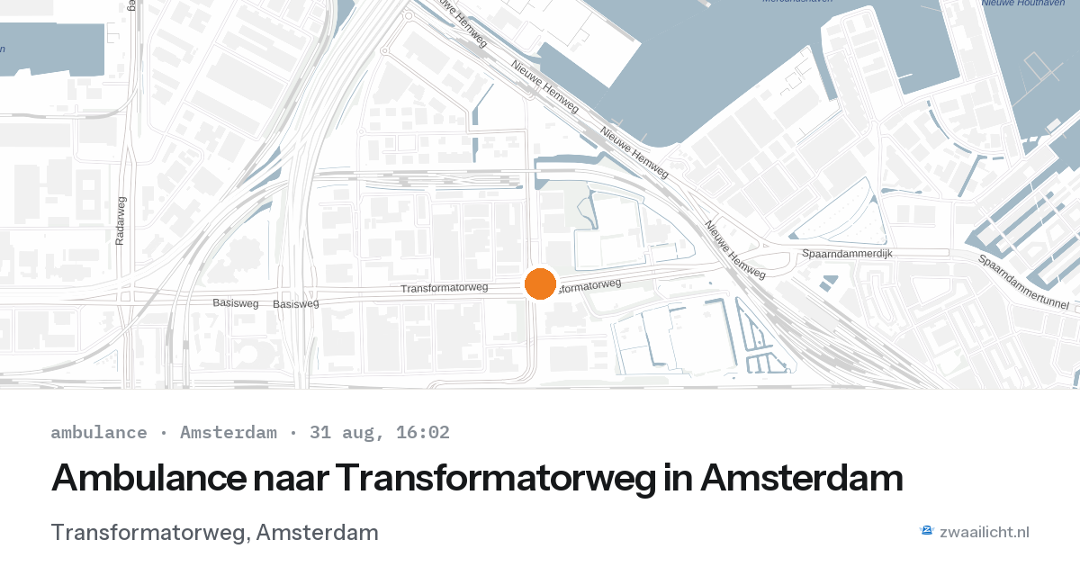 Ambulance naar Transformatorweg in Amsterdam — 31 aug 2026