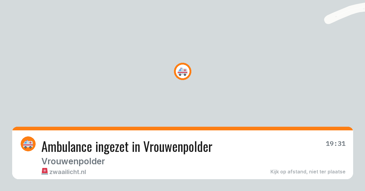 Ambulance ingezet in Vrouwenpolder — 13 aug 2026