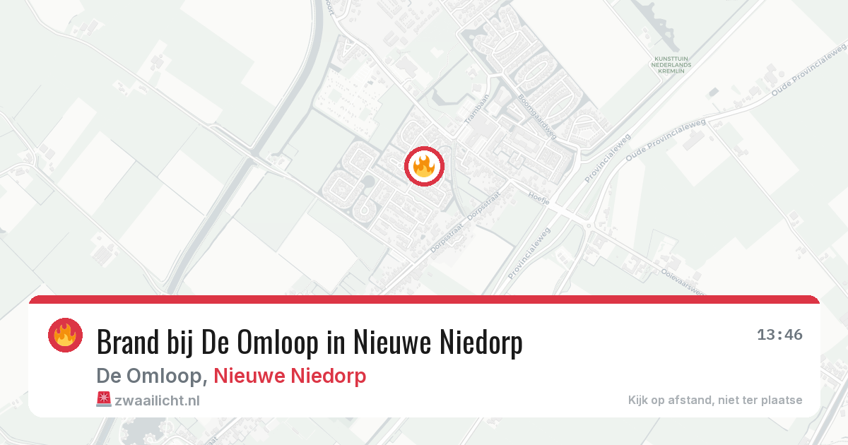 Brand bij De Omloop in Nieuwe Niedorp — 26 mrt 2026