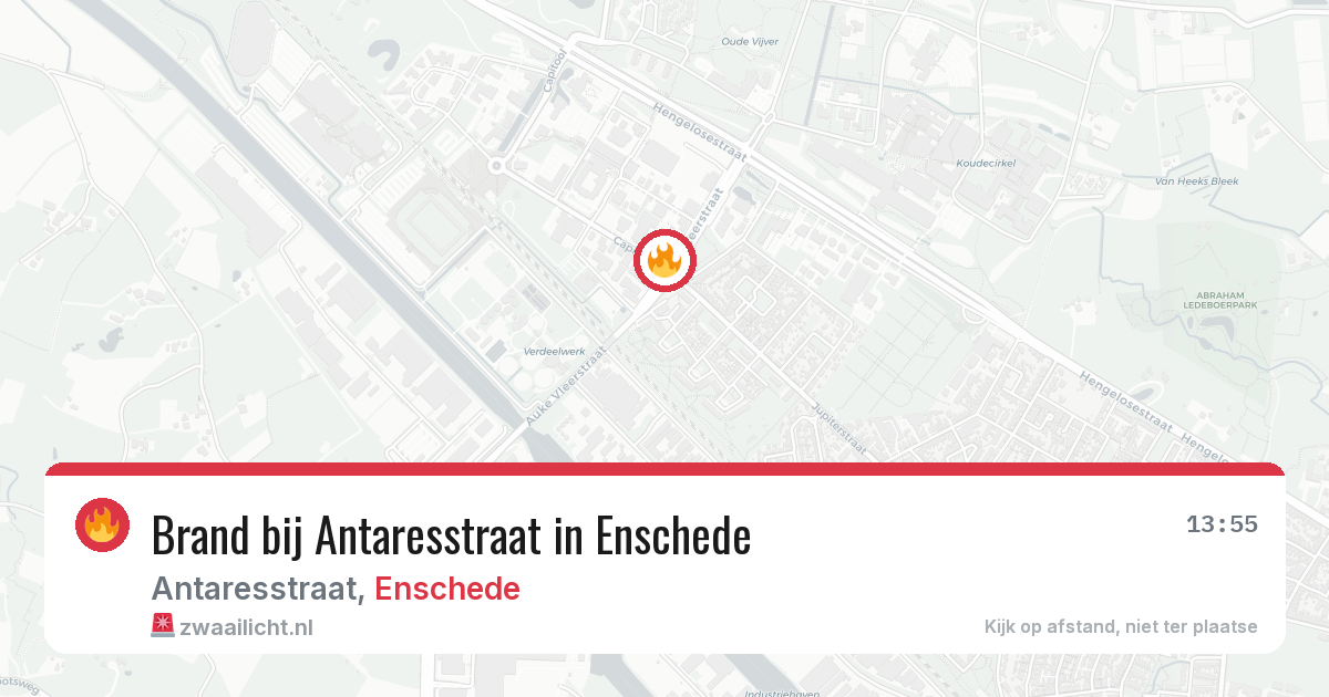 Brand bij Antaresstraat in Enschede — 6 aug 2026