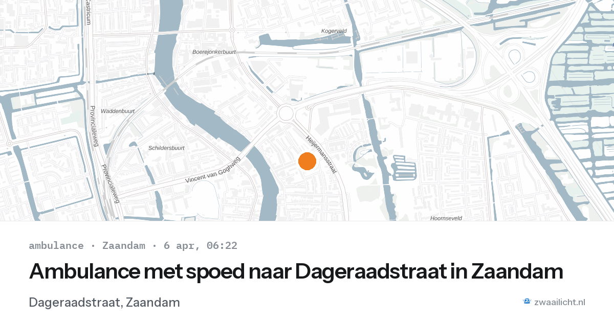 Ambulance met spoed naar Dageraadstraat in Zaandam — 6 apr 2026