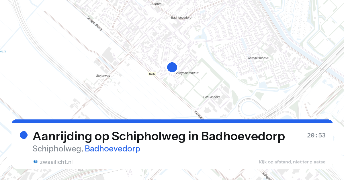 Aanrijding op Schipholweg in Badhoevedorp — 26 aug 2026
