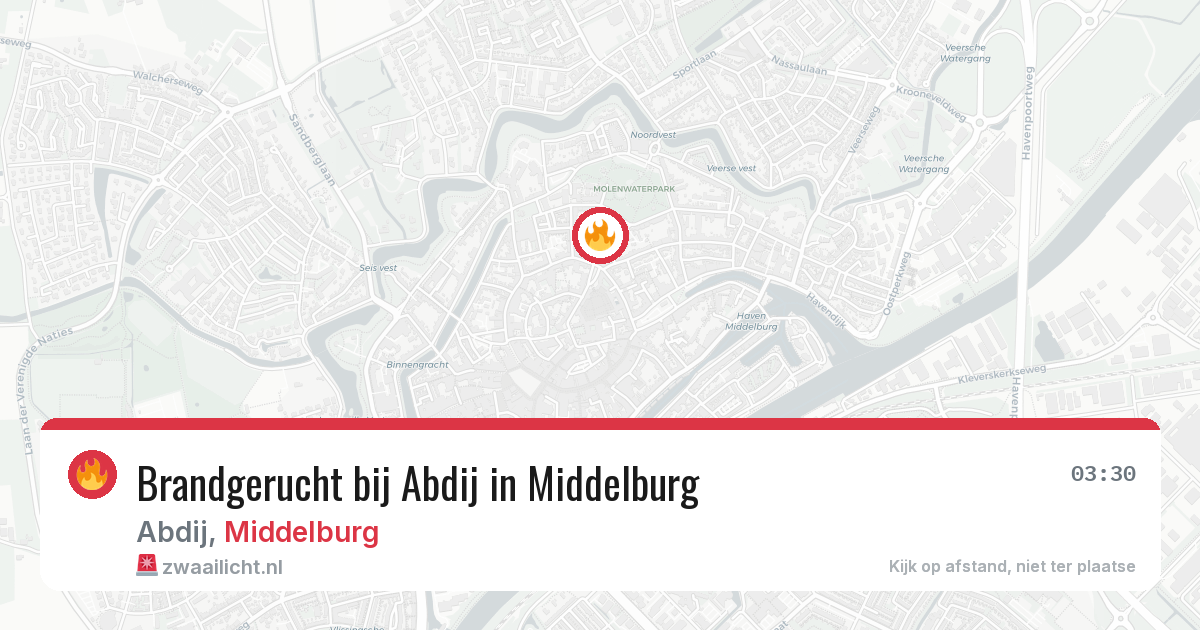 Brandgerucht bij Abdij in Middelburg — 29 jun 2026