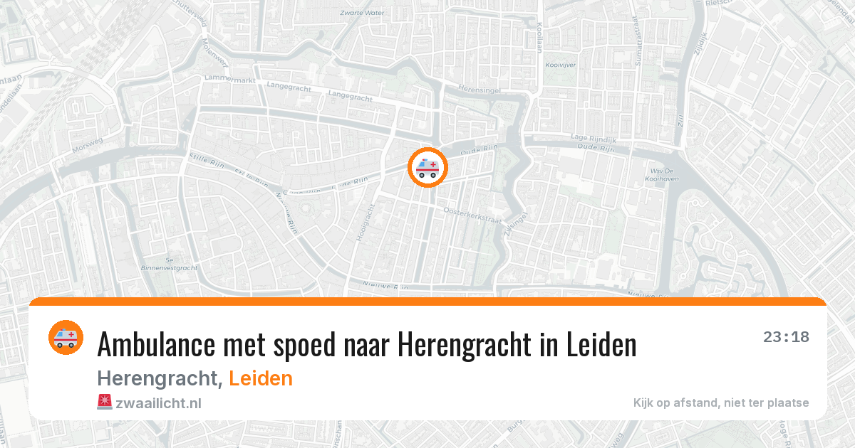 Ambulance met spoed naar Herengracht in Leiden — 28 jun 2026