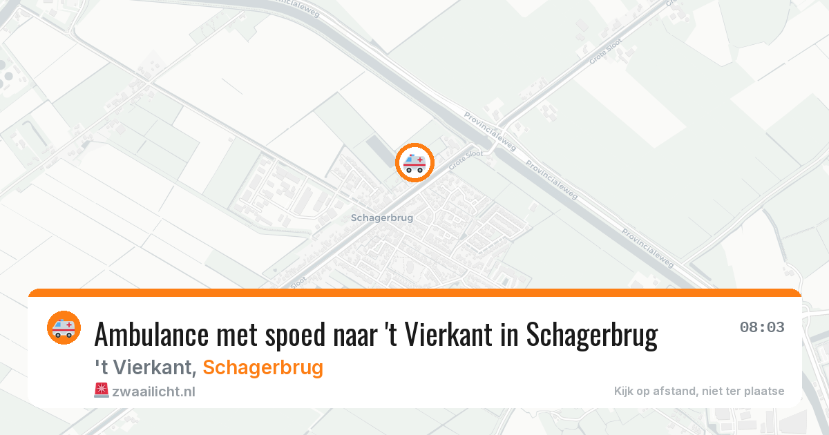 Ambulance met spoed naar 't Vierkant in Schagerbrug — 24 jan 2026