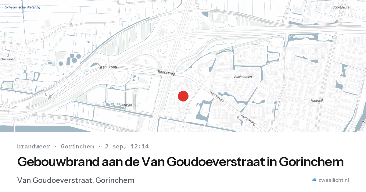 Gebouwbrand aan de Van Goudoeverstraat in Gorinchem — 2 sep 2026