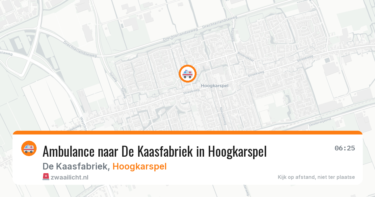 Ambulance naar De Kaasfabriek in Hoogkarspel — 1 jul 2026