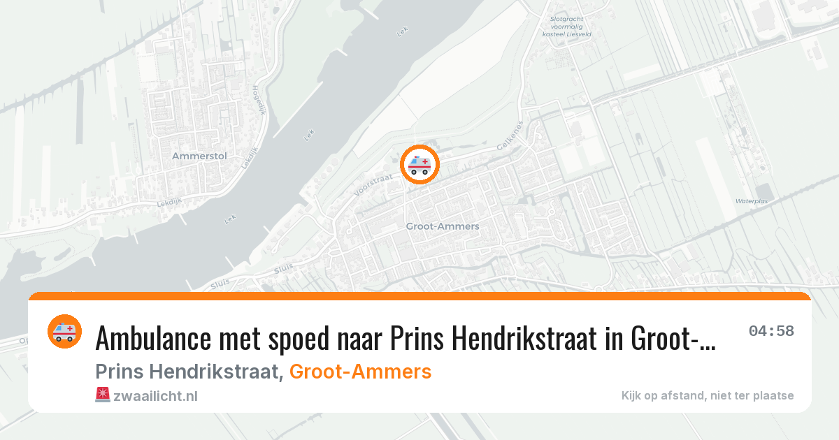 Ambulance met spoed naar Prins Hendrikstraat in Groot-Ammers — 17 apr 2026