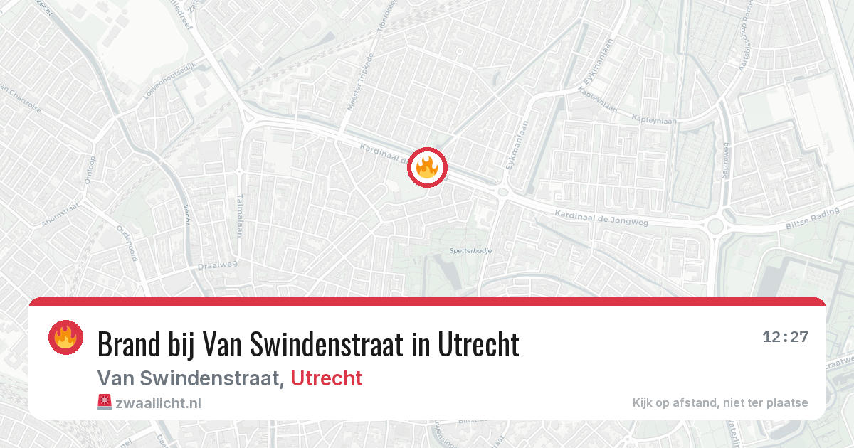 Brand bij Van Swindenstraat in Utrecht — 13 aug 2026