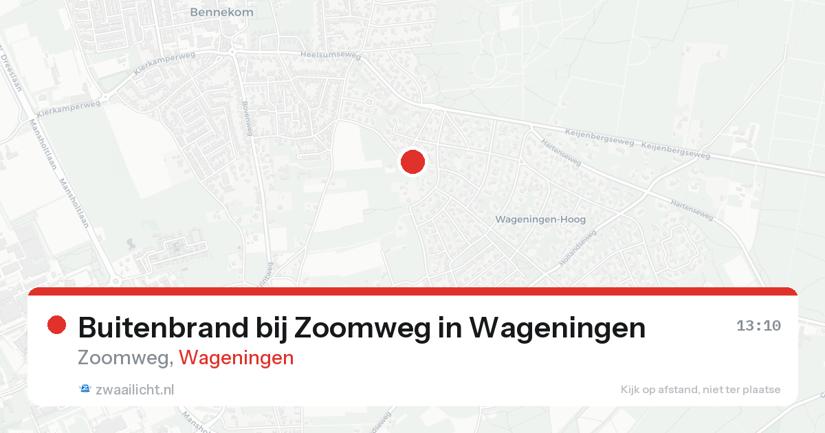Buitenbrand bij Zoomweg in Wageningen — 3 apr 2026