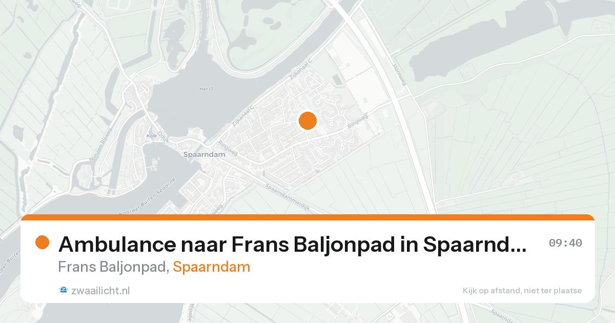 Ambulance naar Frans Baljonpad in Spaarndam — 19 aug 2026