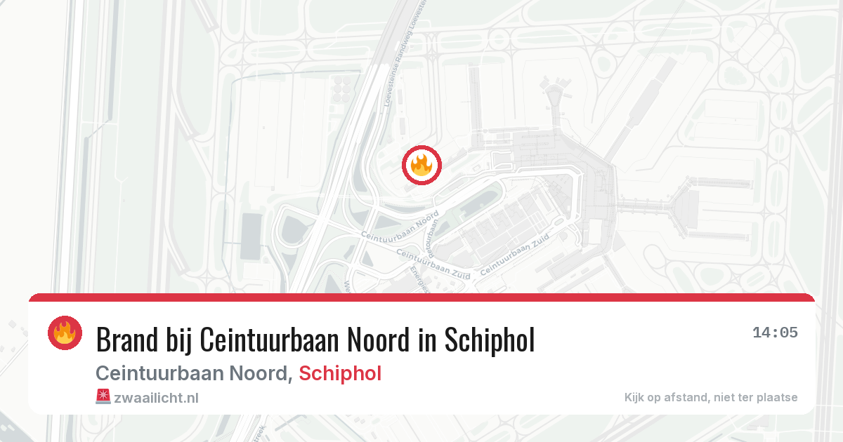 Brand bij Ceintuurbaan Noord in Schiphol — 17 mei 2026