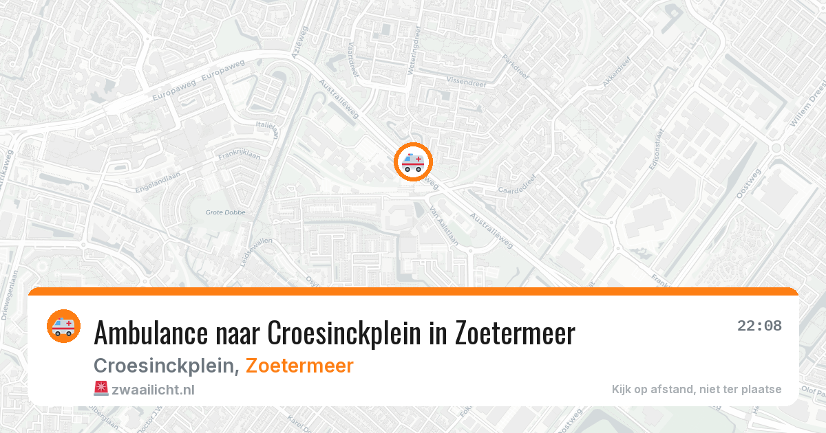 Ambulance naar Croesinckplein in Zoetermeer — 8 jun 2026