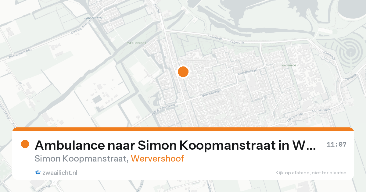 Ambulance naar Simon Koopmanstraat in Wervershoof — 22 aug 2026