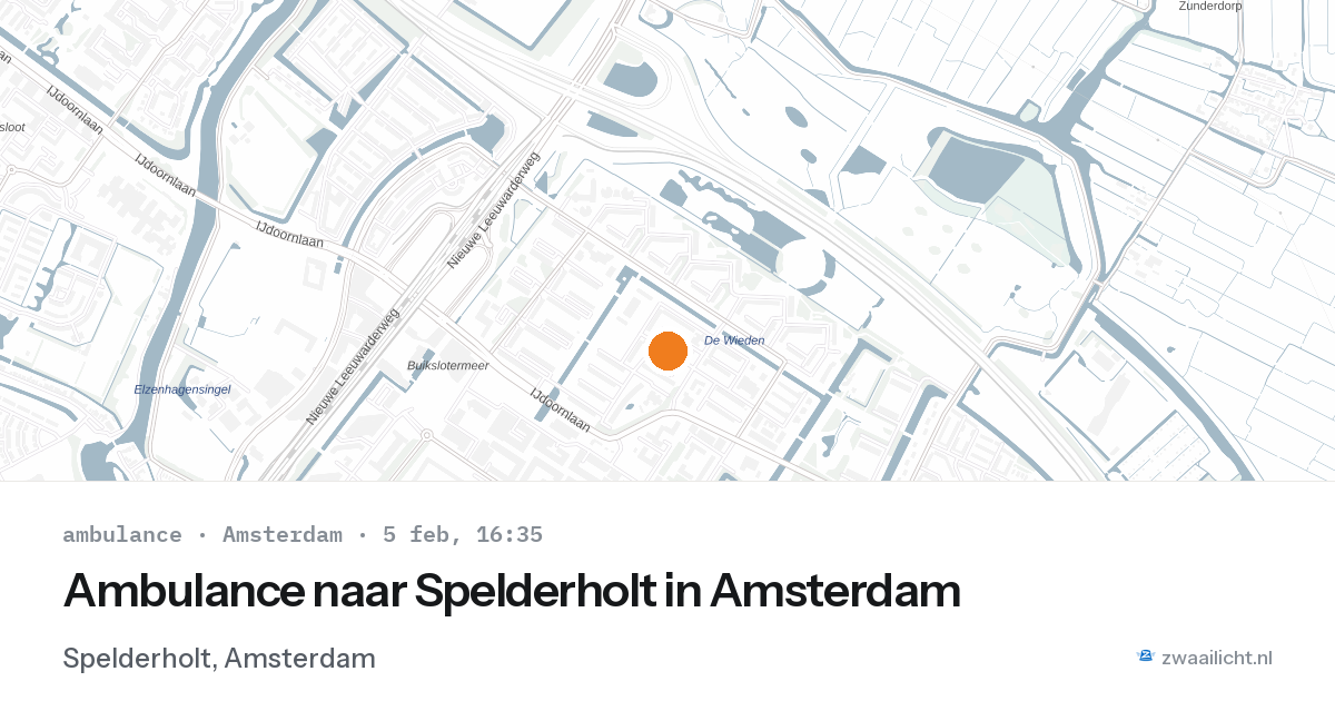 Ambulance naar Spelderholt in Amsterdam — 5 feb 2026