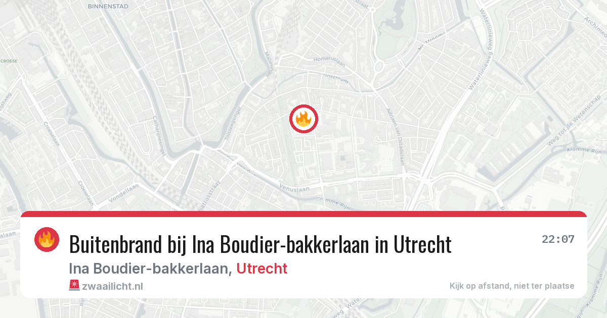 Buitenbrand bij Ina Boudier-bakkerlaan in Utrecht — 12 aug 2026