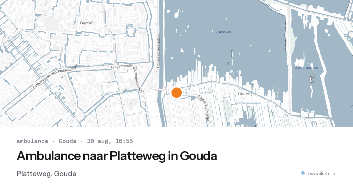 Ambulance naar Platteweg in Gouda — 30 aug 2026