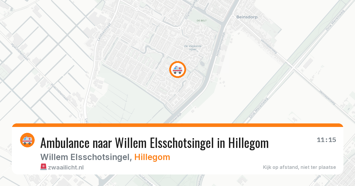 Ambulance naar Willem Elsschotsingel in Hillegom — 9 aug 2026