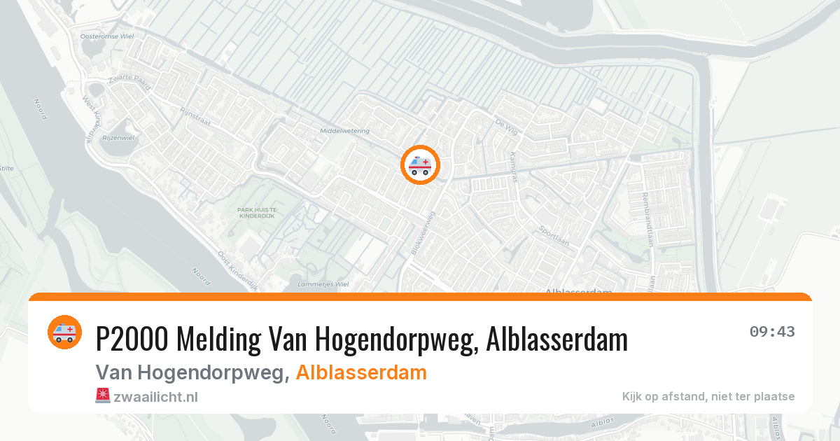 P2000 Melding Van Hogendorpweg, Alblasserdam — 27 feb 2026