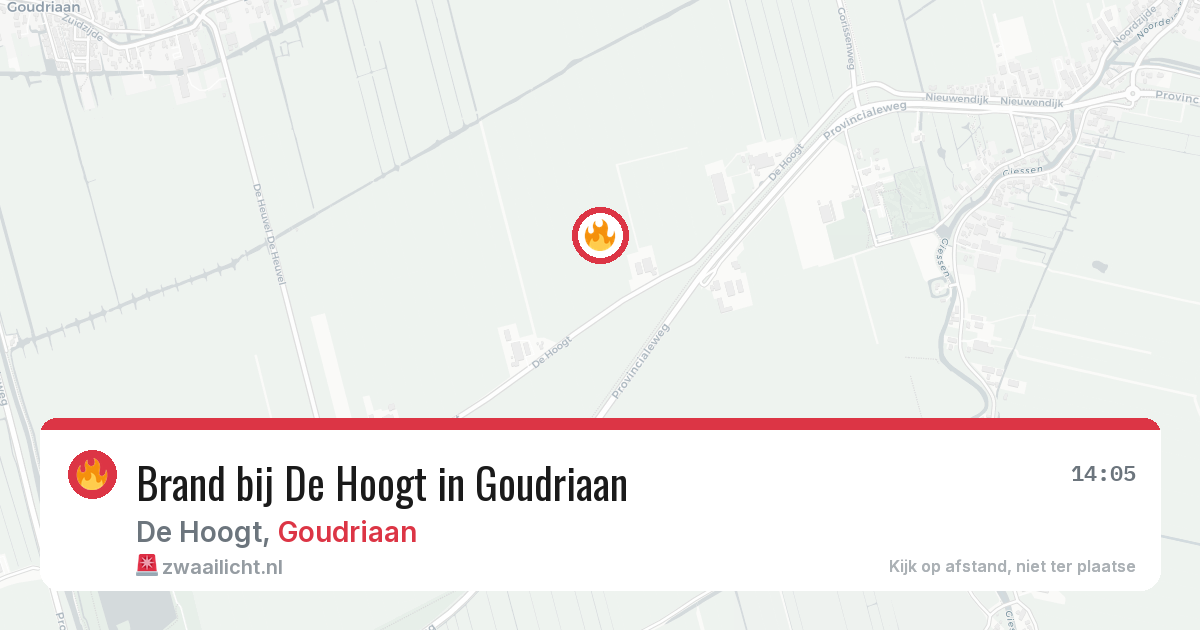 Brand bij De Hoogt in Goudriaan — 30 jul 2026