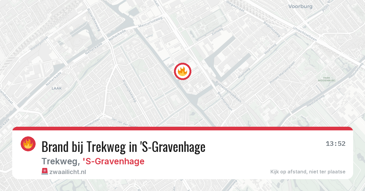 Brand bij Trekweg in 'S-Gravenhage — 10 aug 2026