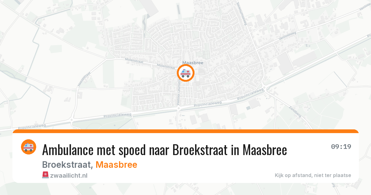 Ambulance met spoed naar Broekstraat in Maasbree — 28 jul 2026