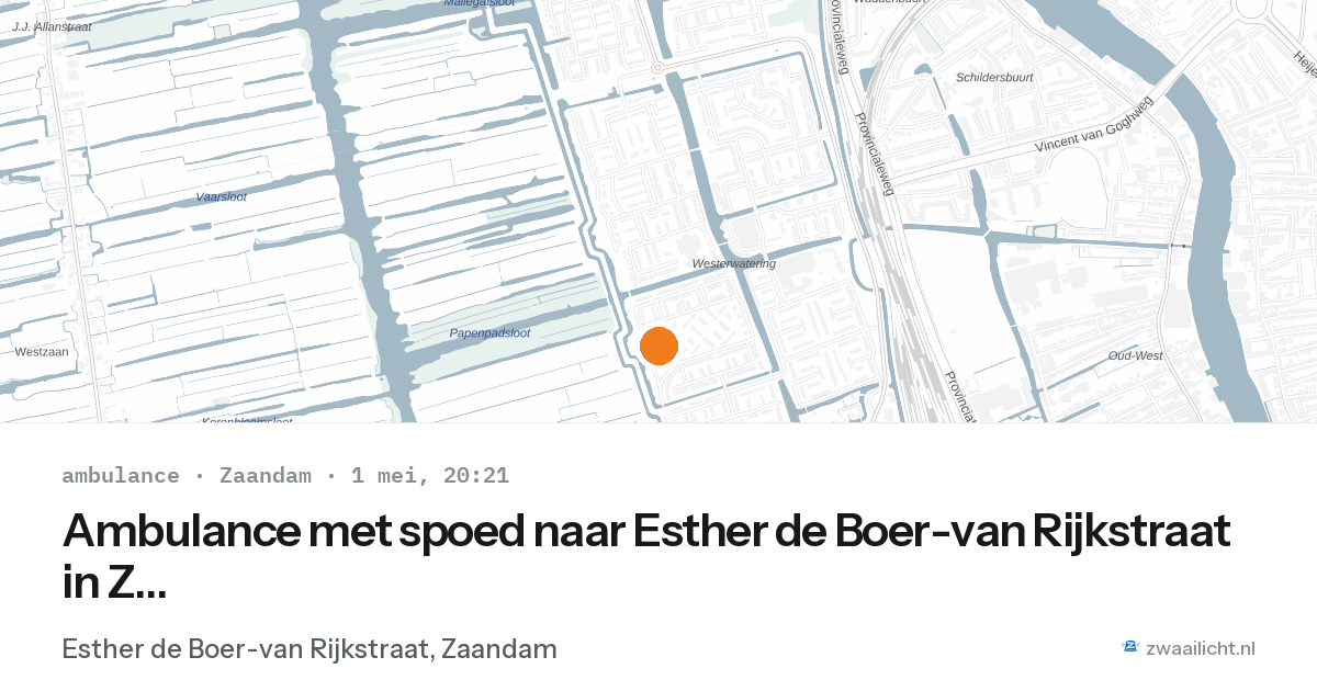 Ambulance met spoed naar Esther de Boer-van Rijkstraat in Zaandam — 1 mei 2026