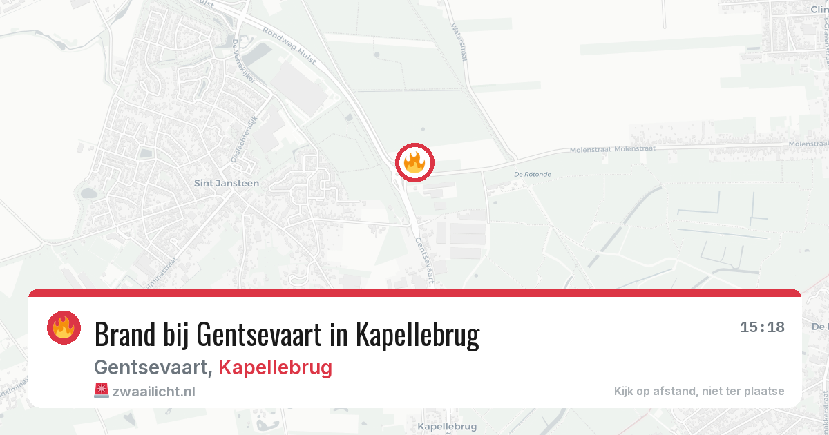 Brand bij Gentsevaart in Kapellebrug — 30 jul 2026