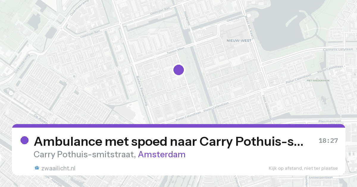 Ambulance met spoed naar Carry Pothuis-smitstraat in Amsterdam — 31 jan 2026
