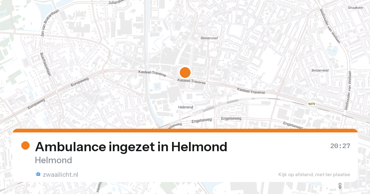 Ambulance ingezet in Helmond — 27 aug 2026