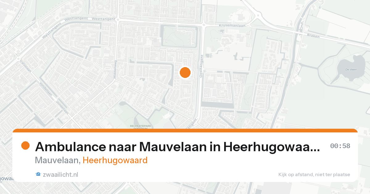 Ambulance naar Mauvelaan in Heerhugowaard — 13 aug 2026