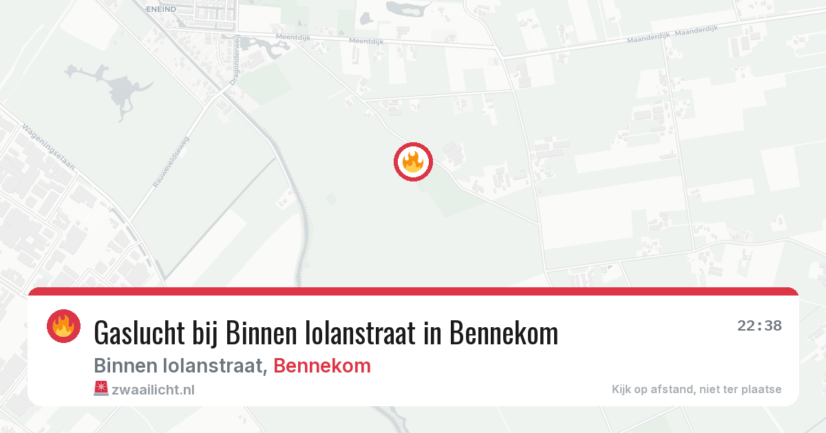 Gaslucht bij Binnen Iolanstraat in Bennekom — 30 jun 2026