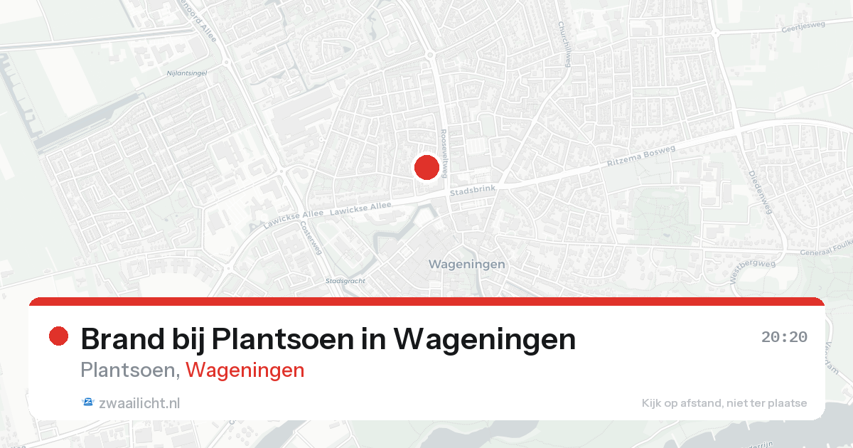 Brand bij Plantsoen in Wageningen — 4 apr 2026