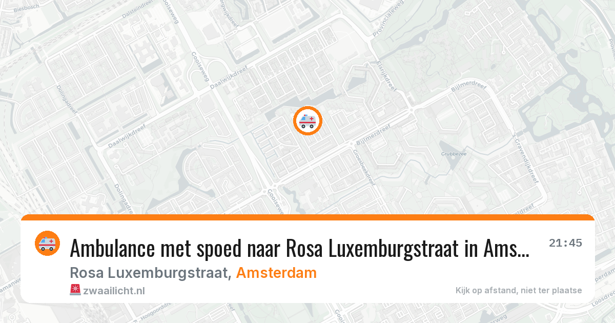 Ambulance met spoed naar Rosa Luxemburgstraat in Amsterdam — 23 jul 2026