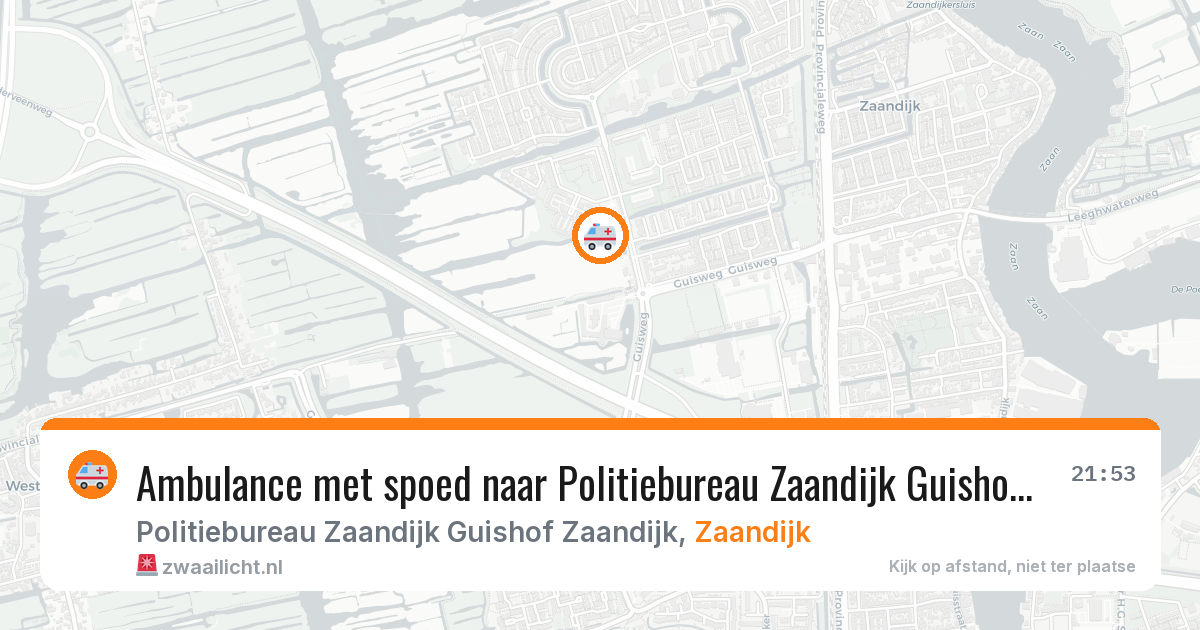 Ambulance met spoed naar Politiebureau Zaandijk Guishof Zaandijk in Zaandijk — 23 jan 2026