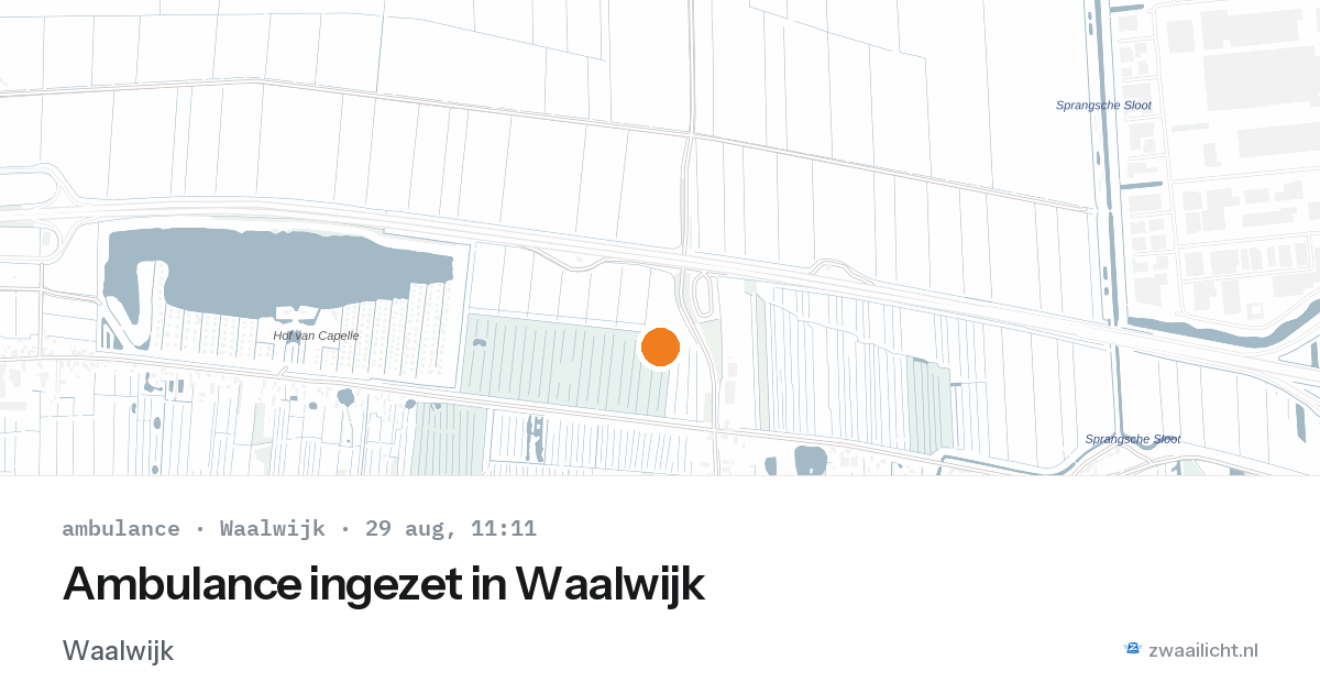 Ambulance ingezet in Waalwijk — 29 aug 2026