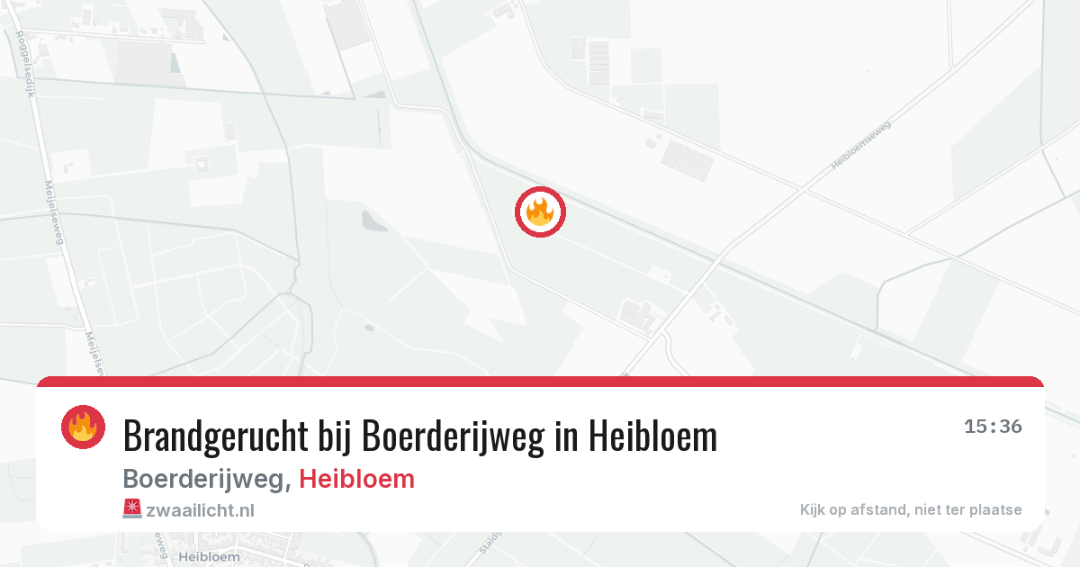 Brandgerucht bij Boerderijweg in Heibloem — 24 jul 2026