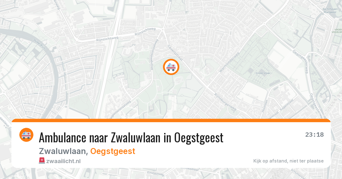 Ambulance naar Zwaluwlaan in Oegstgeest — 22 mei 2026
